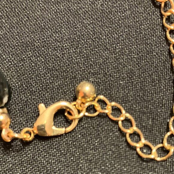 Chunky Gold,Blue,Clear Rock Beads 18” Necklace - Picture 3 of 3